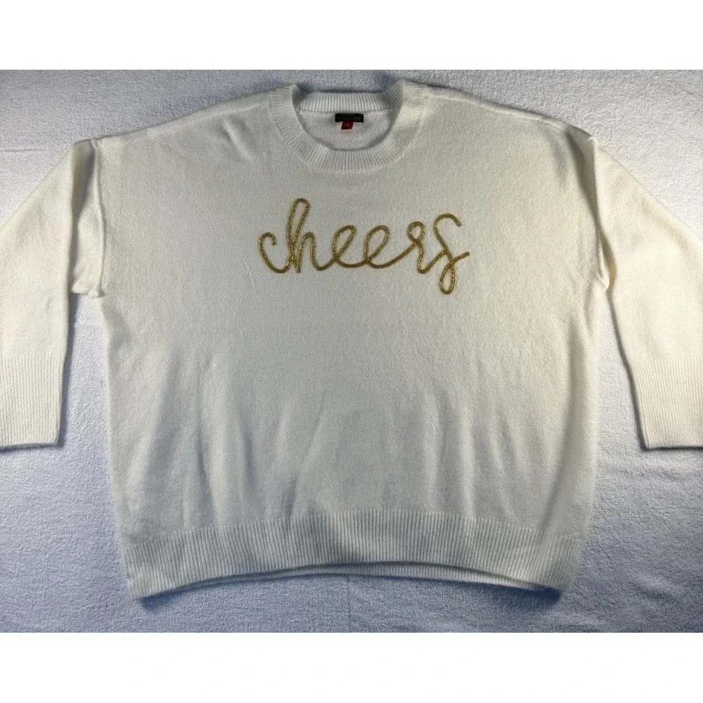 Vince‎ Camuto Women's Holiday Sweater Size L Cheers